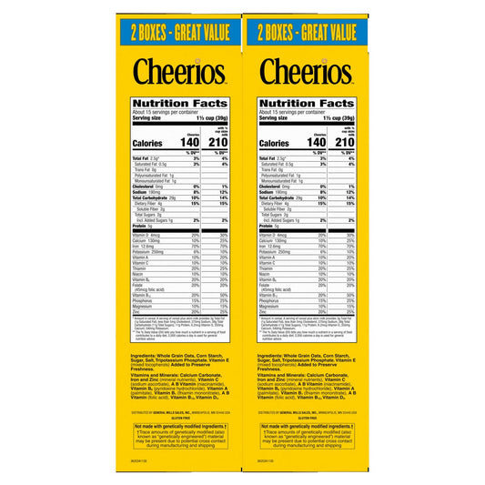 20.35 oz boxes of General Mills Cheerios cereal