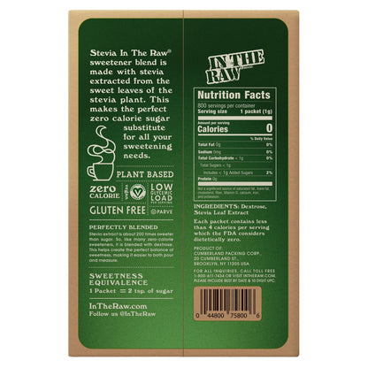 Stevia in the Raw 1 g sweetener packets for beverages