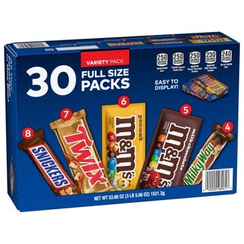 M&M's Snickers and more chocolate candy bars variety pack 30 count