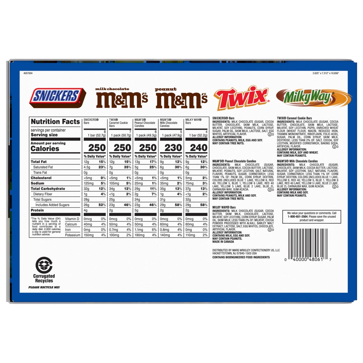 30-count assorted candy bars for sharing