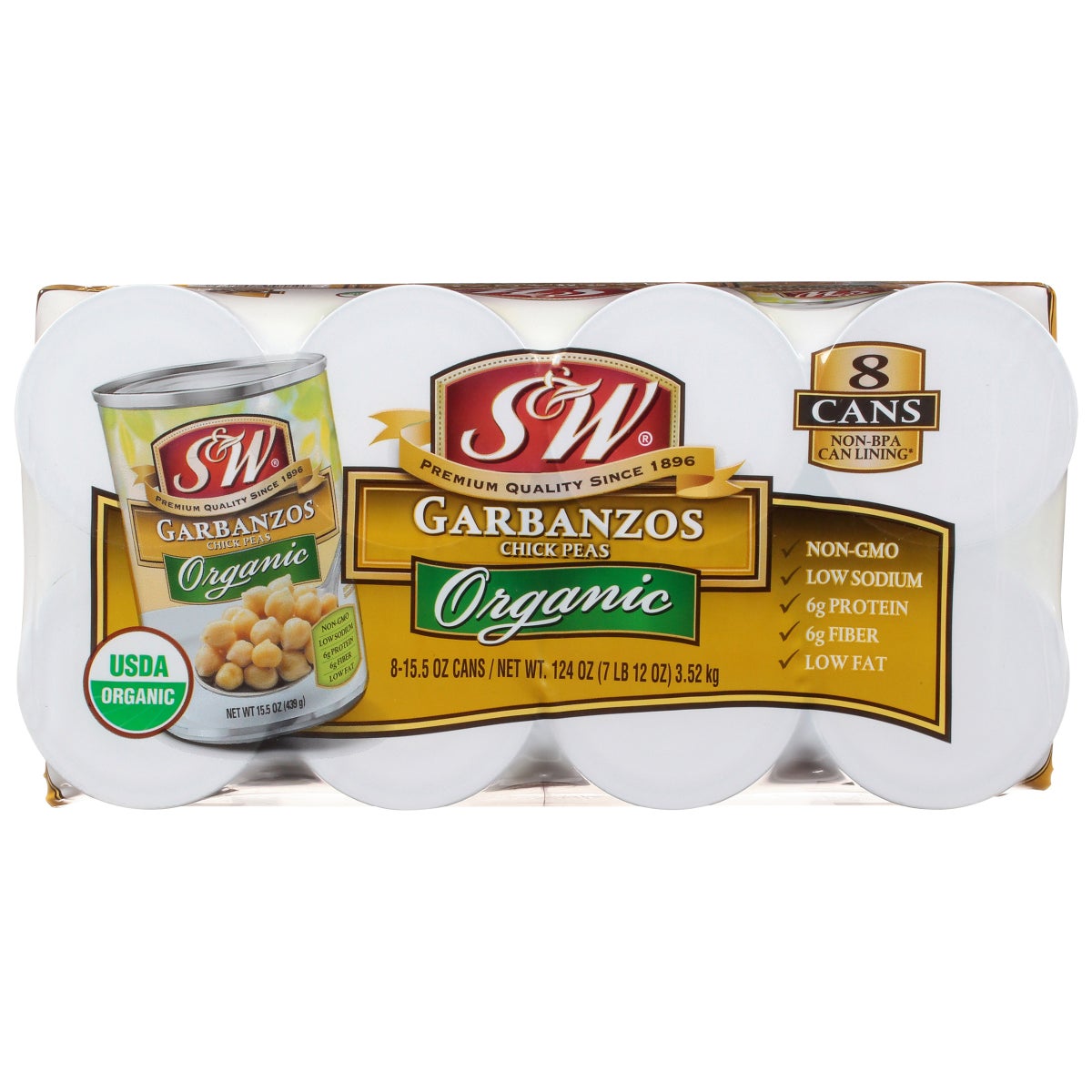S&W organic garbanzo beans non-BPA can lining