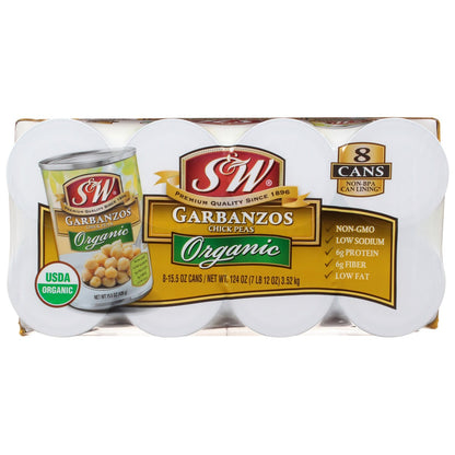 S&W organic garbanzo beans non-BPA can lining