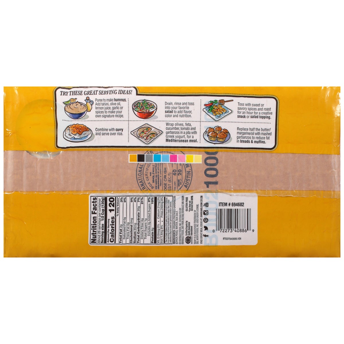 S&W garbanzo beans 8-count value pack