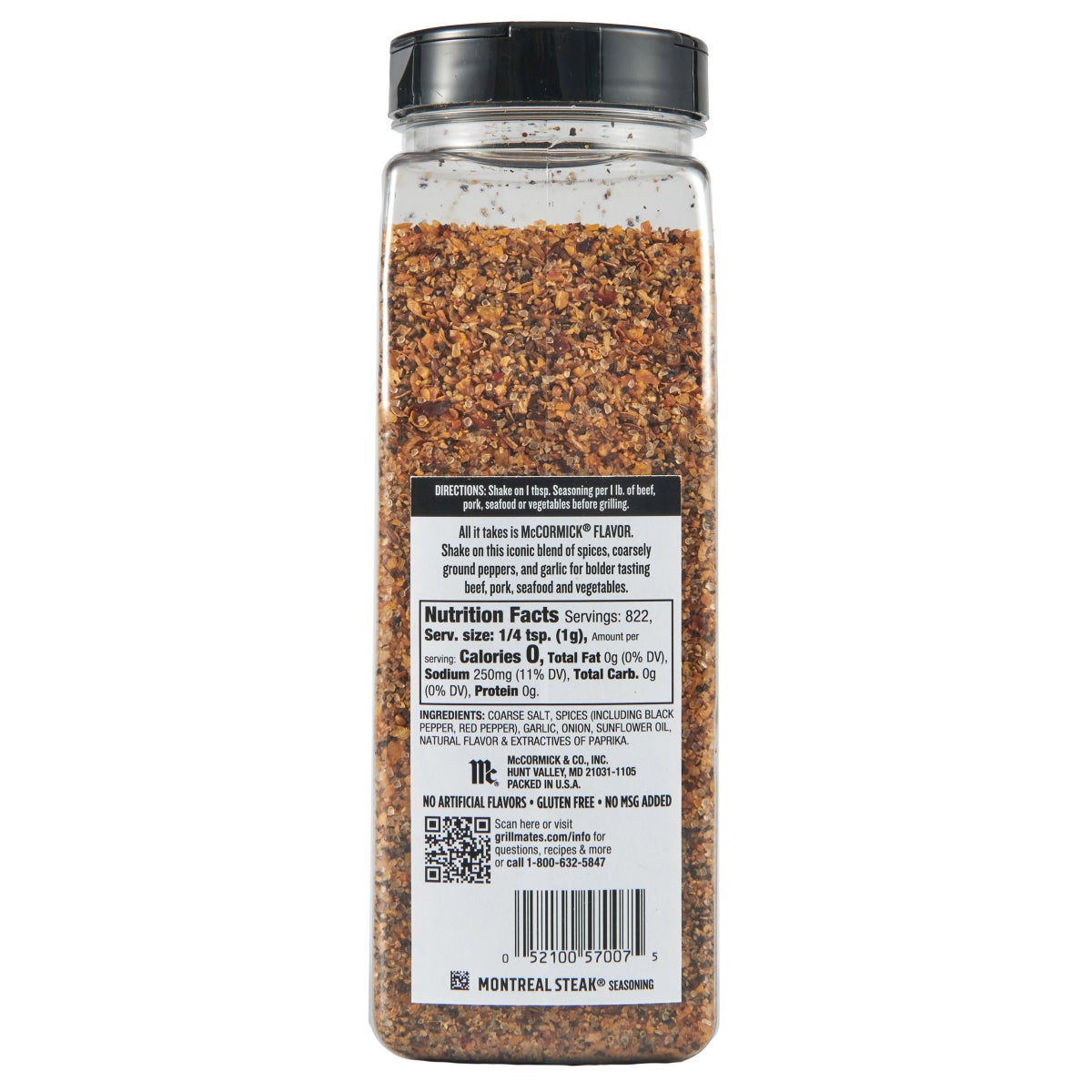 McCormick Montreal steak seasoning front label