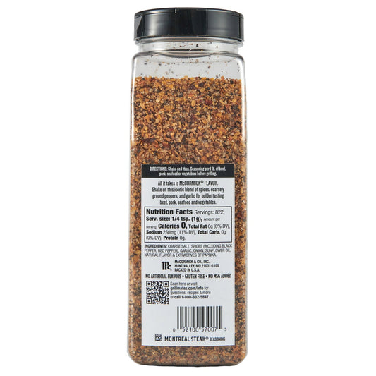 McCormick Montreal steak seasoning front label