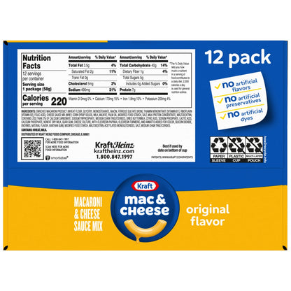 Kraft original macaroni and cheese pantry pack