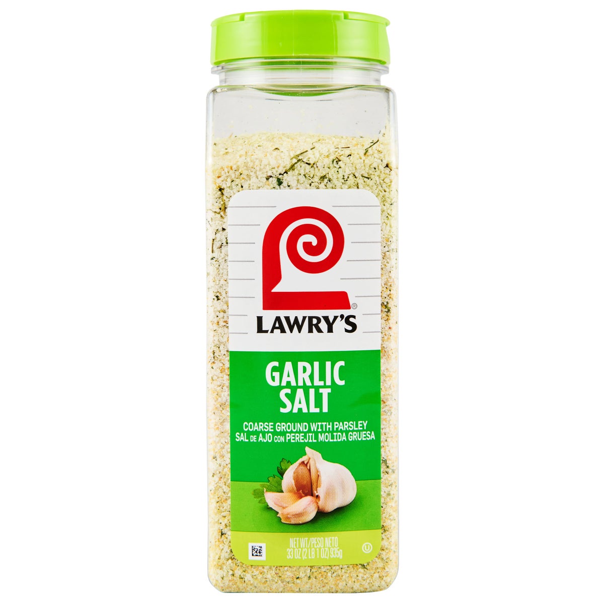 Lawry's coarse ground garlic salt with parsley 33 oz