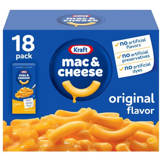 Kraft macaroni and cheese dinner 18-count box pack