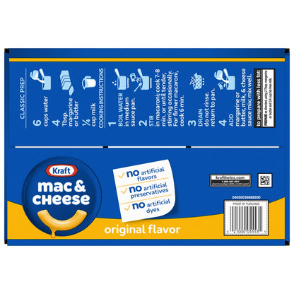 Pantry stock of Kraft macaroni and cheese dinner