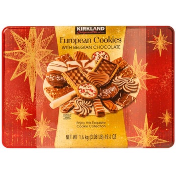 Kirkland Signature European cookies with Belgian chocolate assortment tin