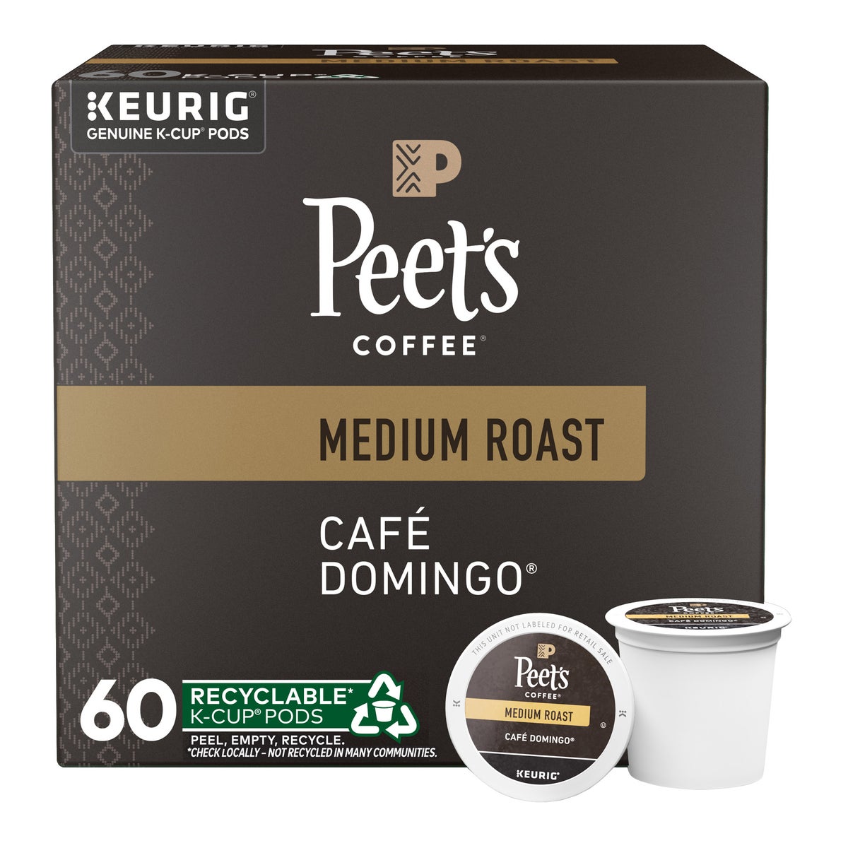 Peet's Coffee Café Domingo K-Cup coffee pods 60-count box