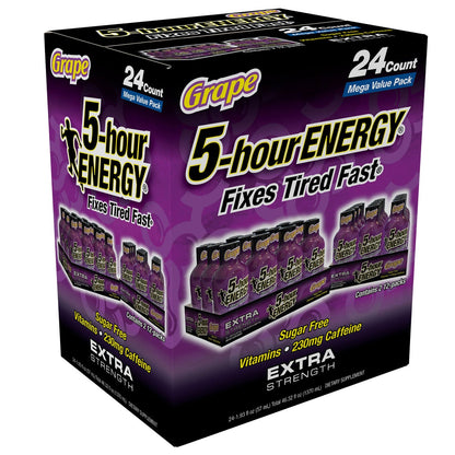 5-hour Energy extra strength grape energy shot 24-count