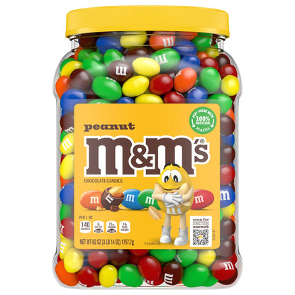M&M's peanut chocolate candy 62 oz jar