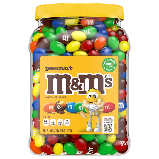 M&M's peanut chocolate candy 62 oz jar