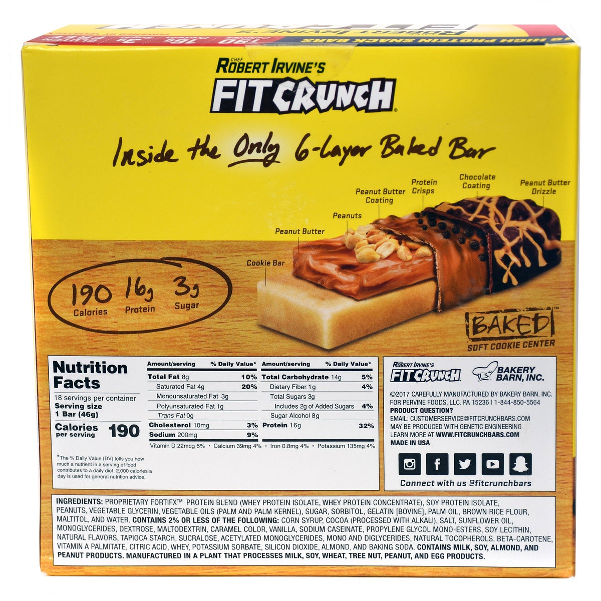 Chocolate peanut butter protein bars with baked soft center