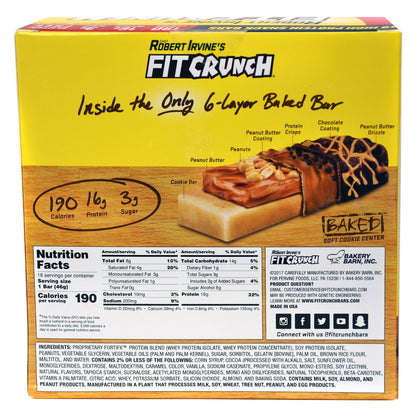 Chocolate peanut butter protein bars with baked soft center