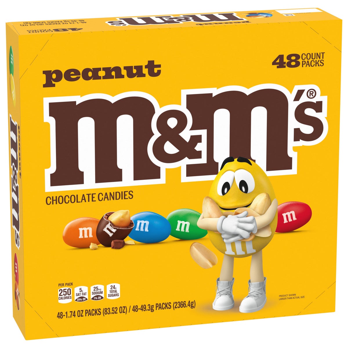 M&M's peanut chocolate candy full-size 48-count box