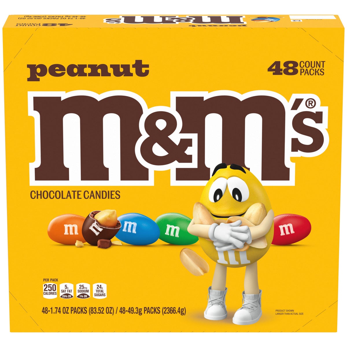 M&M's milk chocolate peanut candy 1.74 oz pouches