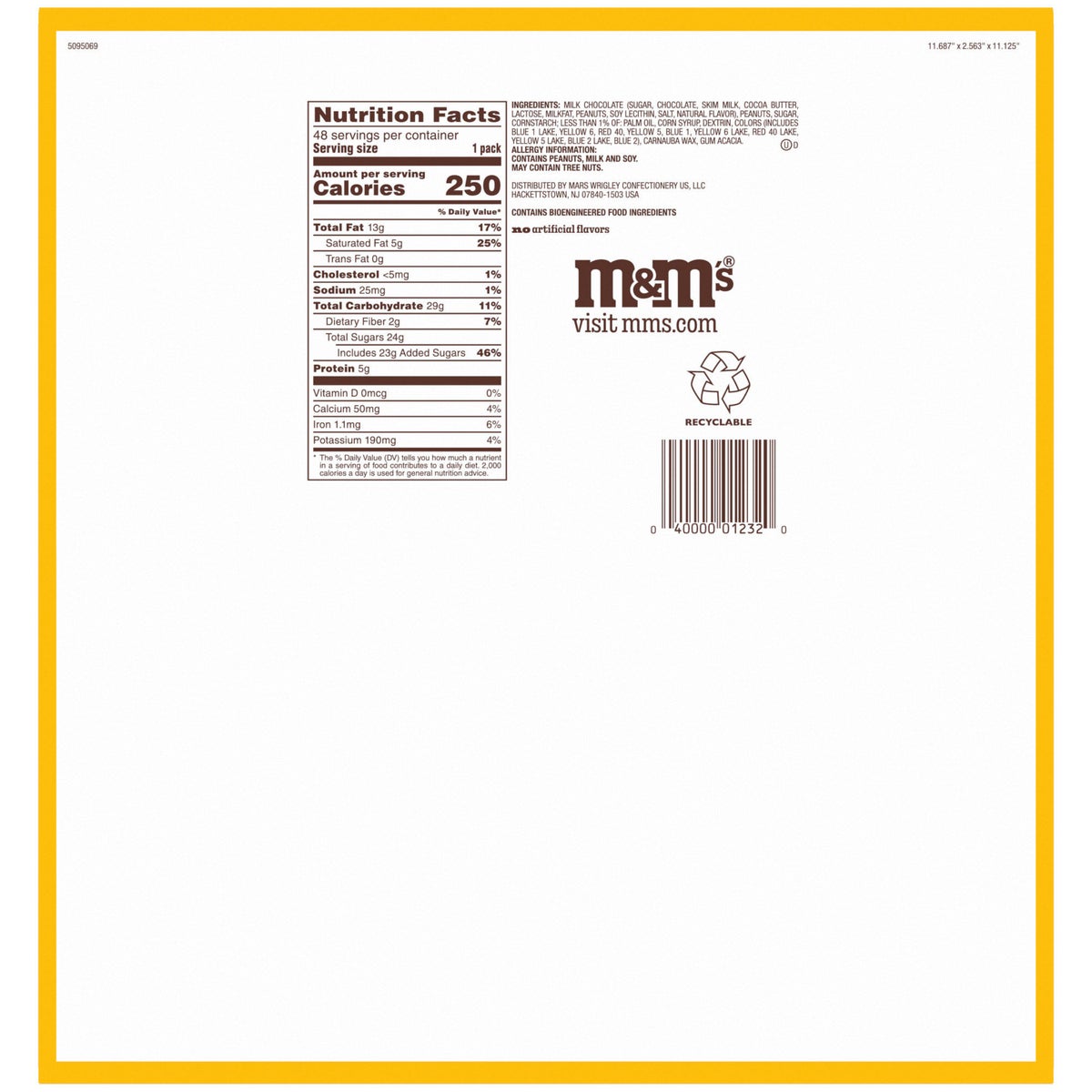 Colorful M&M's chocolate candy bulk pack