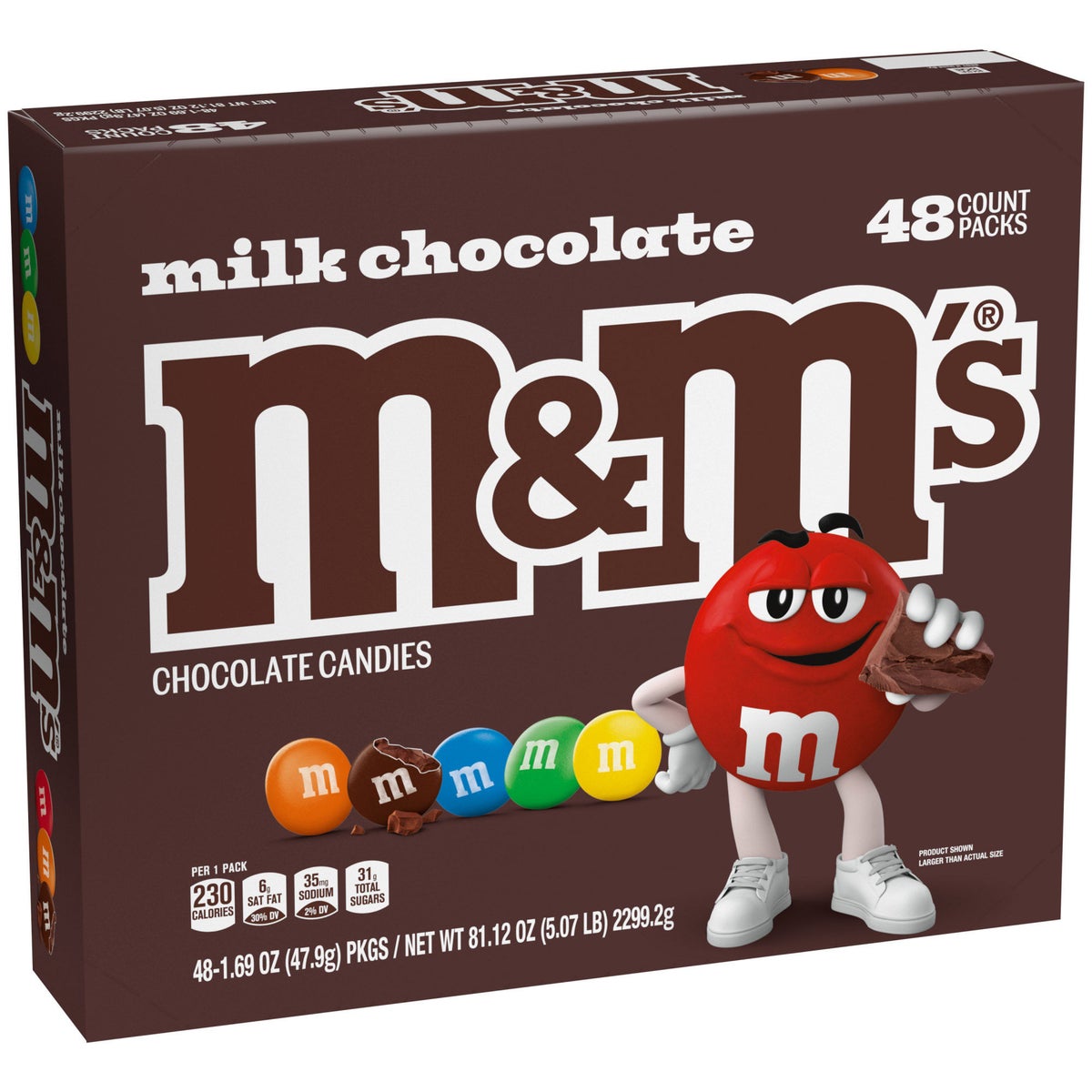 M&M's milk chocolate candy full-size 48-count box