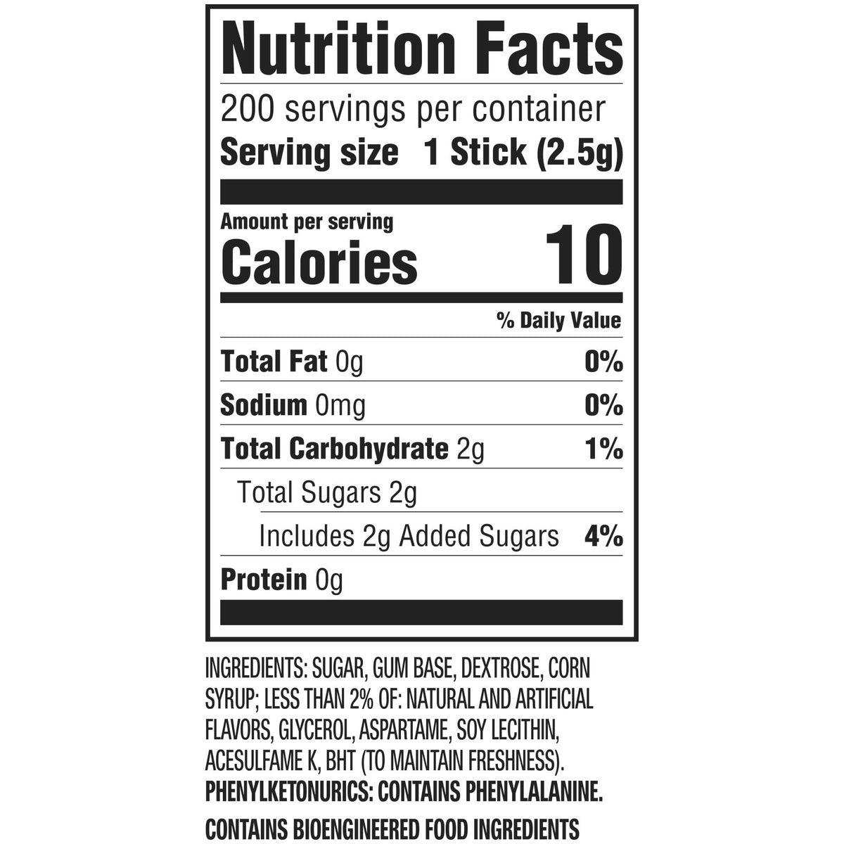 Wrigley's Doublemint gum 5 sticks per pack