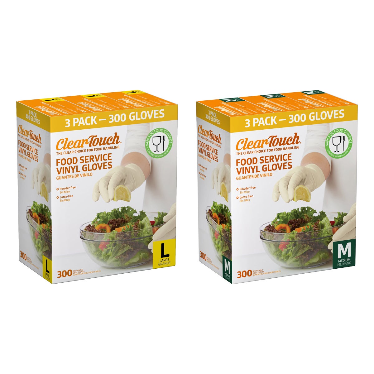 Medline Clear-Touch vinyl food service gloves 100-count 3-pack