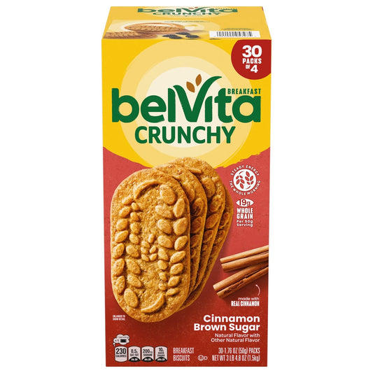 BelVita Breakfast Biscuit Cinnamon Brown Sugar 30-count box
