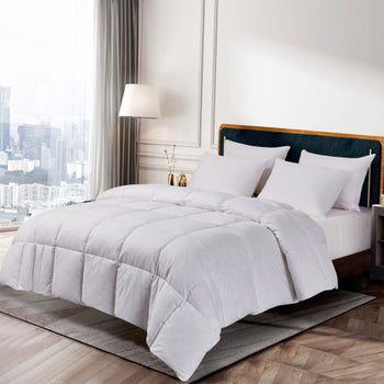 Hotel Grand white goose feather and down king comforter