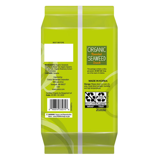 Kirkland Signature sesame flavored seaweed snack packs