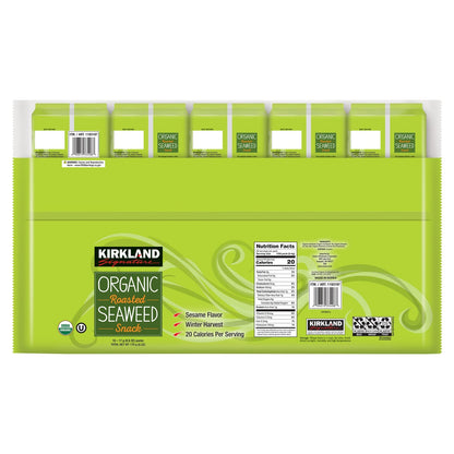Kirkland Signature seaweed snack nutrition and packaging