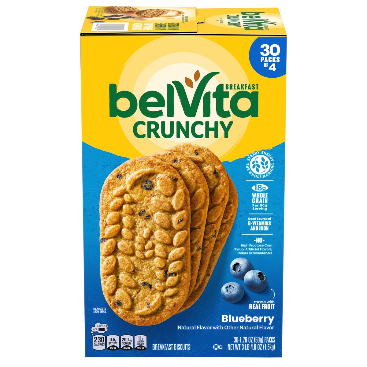 BelVita blueberry breakfast biscuits 30-count box