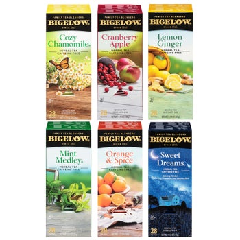 Bigelow Herbal Tea variety pack with 168 caffeine-free tea bags