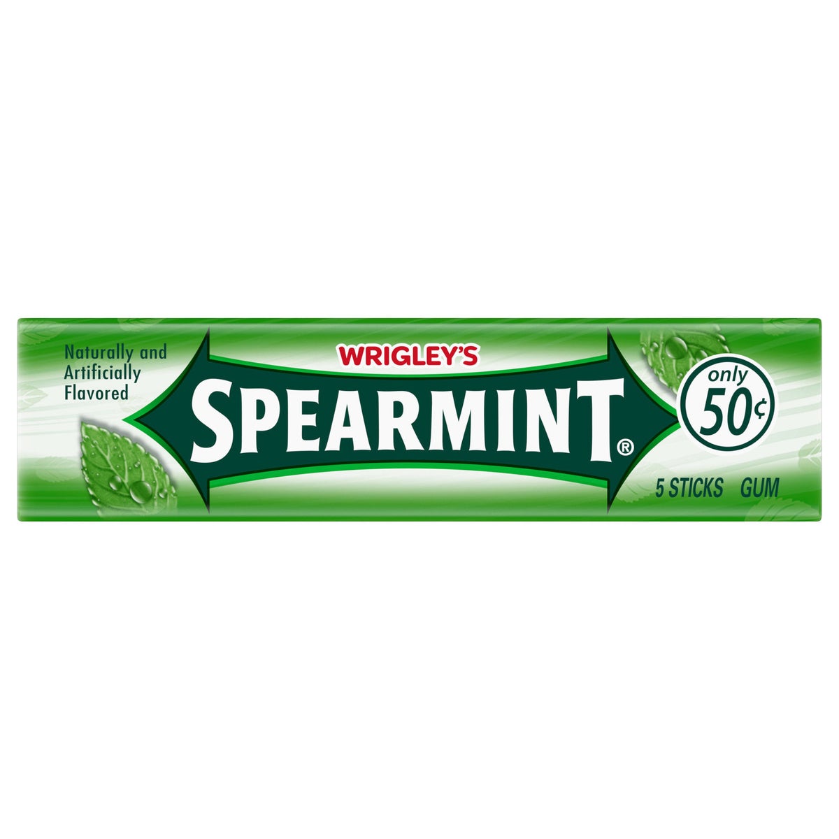 Wrigley's spearmint gum 5-stick packs