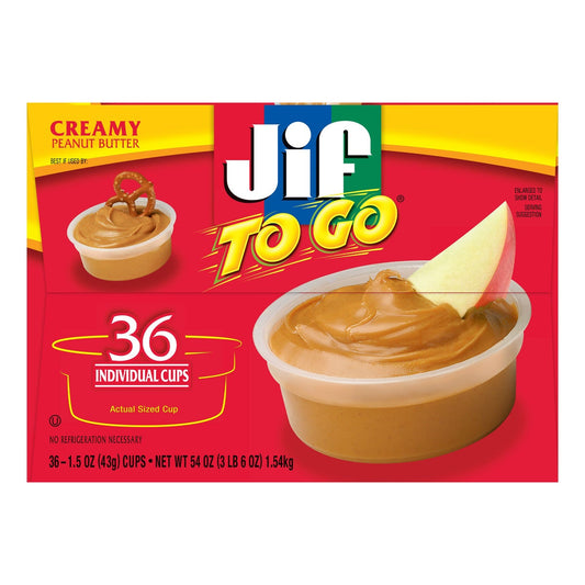 Jif To Go creamy peanut butter cups 36-count