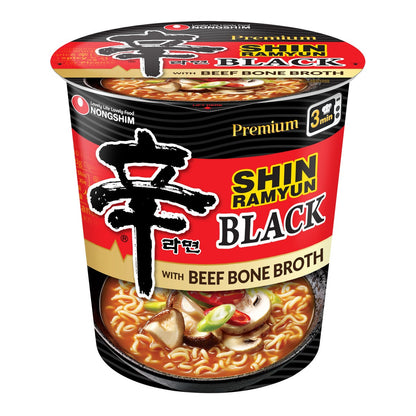 Premium spicy noodle soup cup by Nongshim