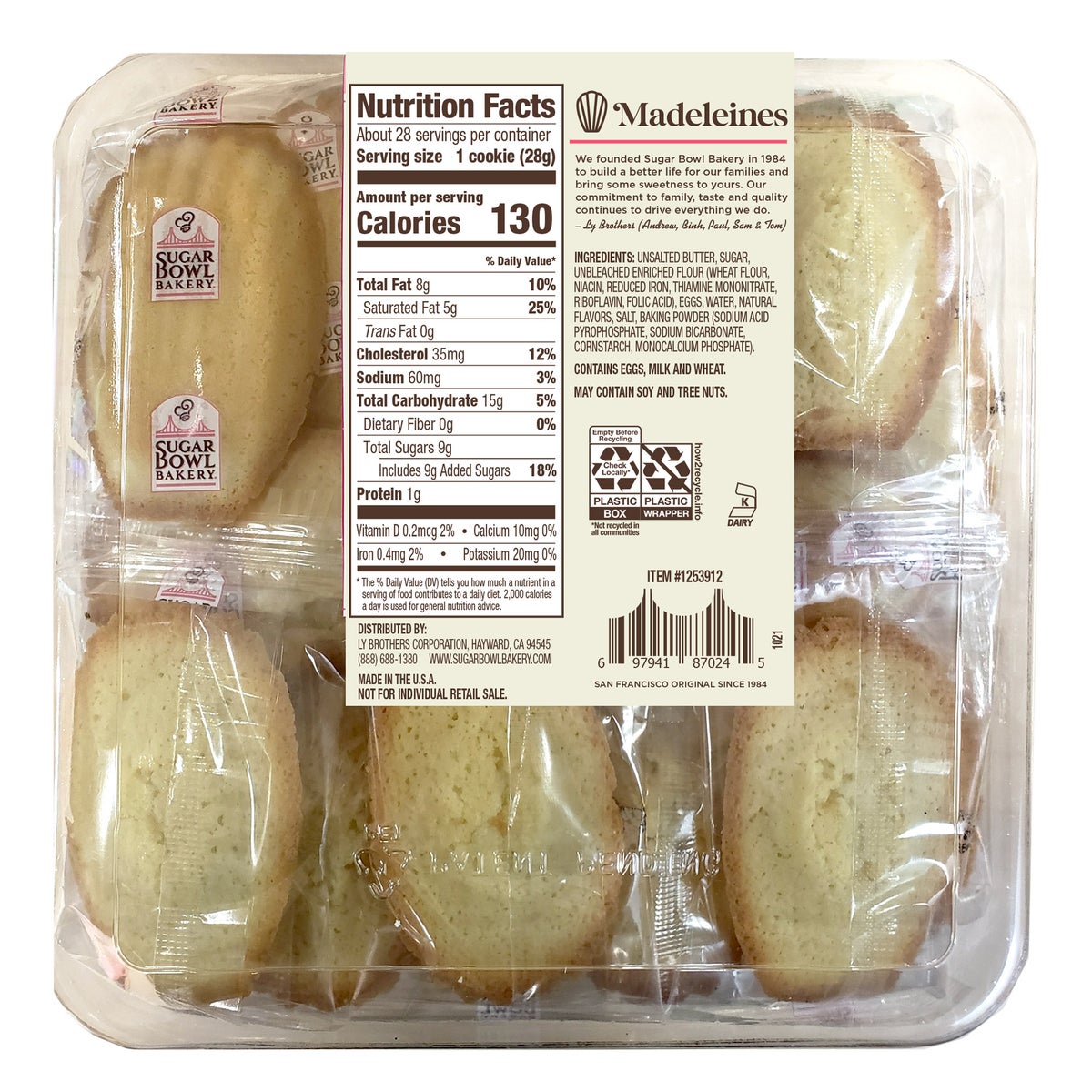 Individually wrapped madeleine cookies by Sugar Bowl Bakery