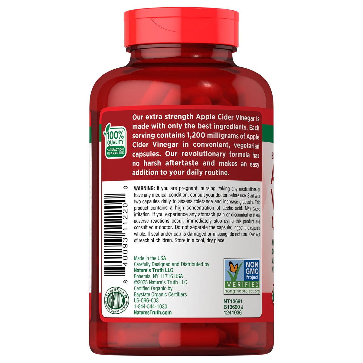 Nature's Truth vegetarian apple cider vinegar capsules