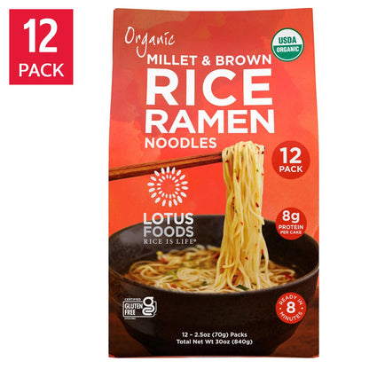 Lotus organic millet and brown rice ramen 12-count box