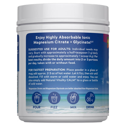 Natural Vitality Calm powder supplement jar 20 oz