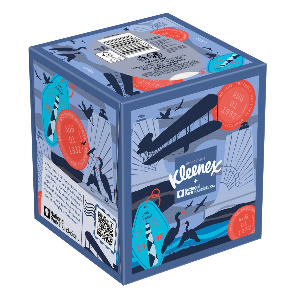 Kleenex facial tissue box front view 85-count