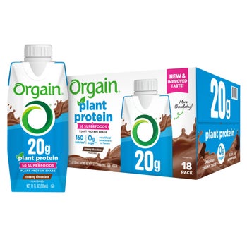 Orgain Creamy Chocolate plant-based protein shake 18-pack