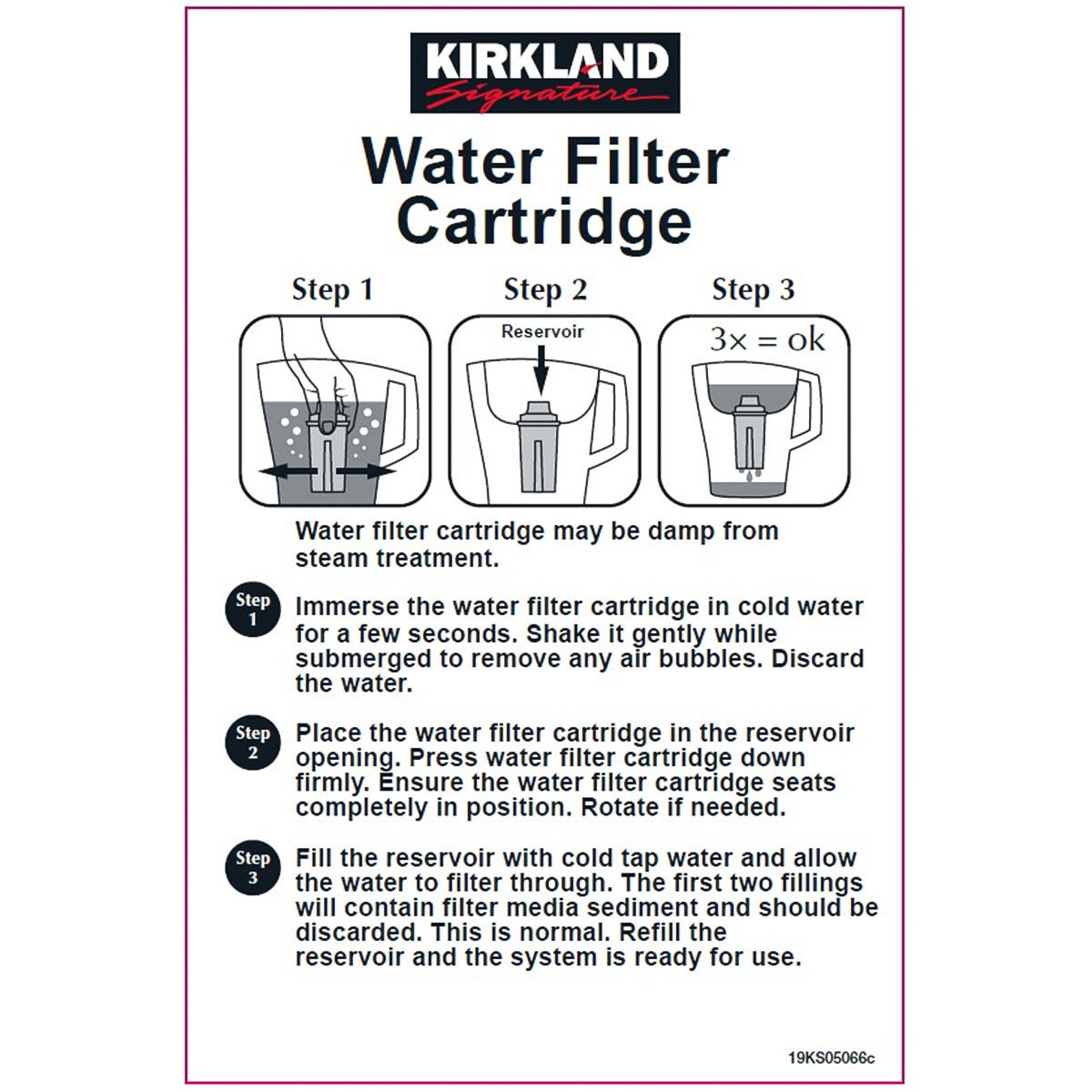 Kirkland Signature water filter cartridge set for Brita pitchers