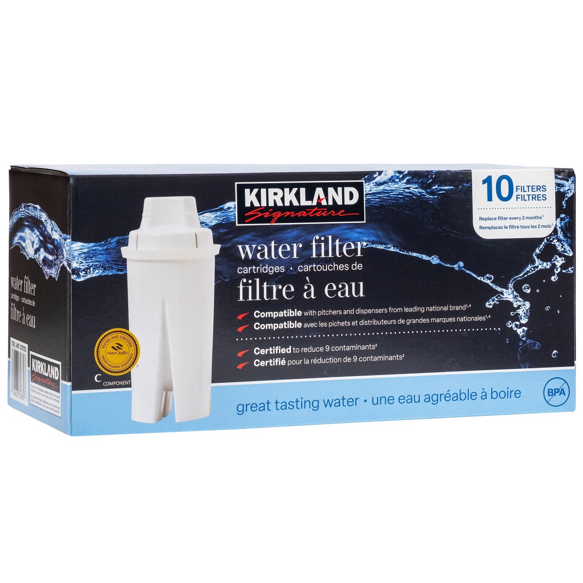 Kirkland Signature replacement water filters in 10-pack
