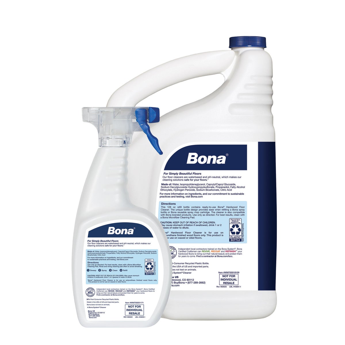 Bona hardwood floor cleaner 32 fl oz and 128 fl oz