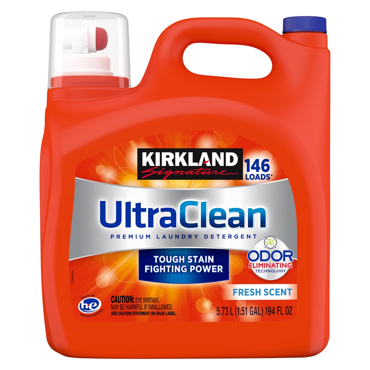 Kirkland Signature Ultra Clean HE liquid laundry detergent bottle
