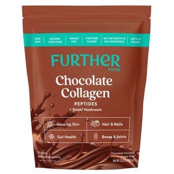 Further Food chocolate collagen peptides powder with mushroom, 56 servings