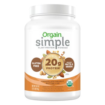Orgain USDA Organic chocolate peanut butter plant protein powder