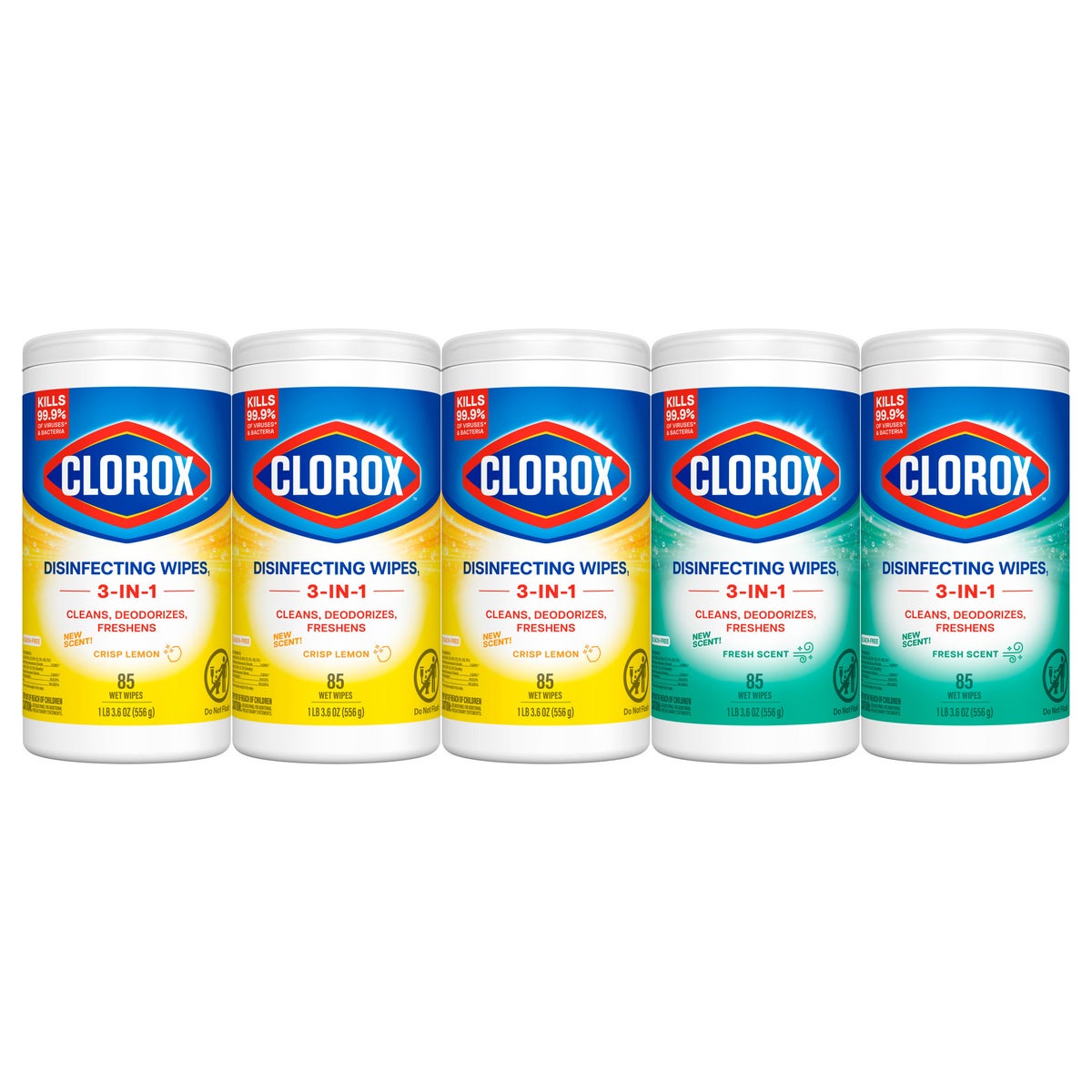 Clorox 85-count disinfecting wipes in lemon scent