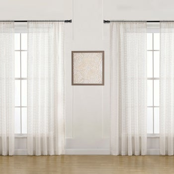 Linen sheer linen blend curtain panels set of four