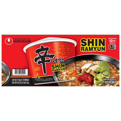 Nongshim Shin Big Bowl spicy noodle soup 12-count
